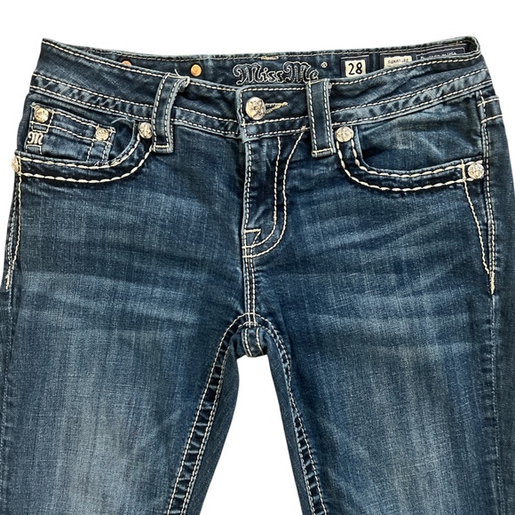 Miss Me Women's Rhinestone Signature Boot Jeans Size 28 - Picture 4 of 12